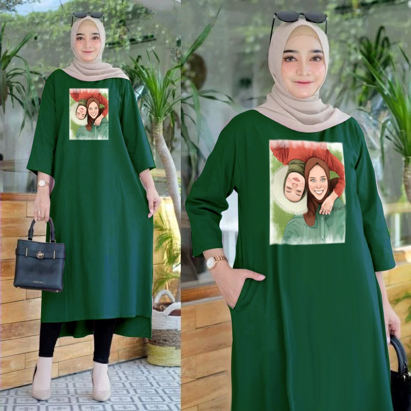 FF LONG TUNIK HIJAB COLABORATION TUNIK WANITA TERBARU LT 5