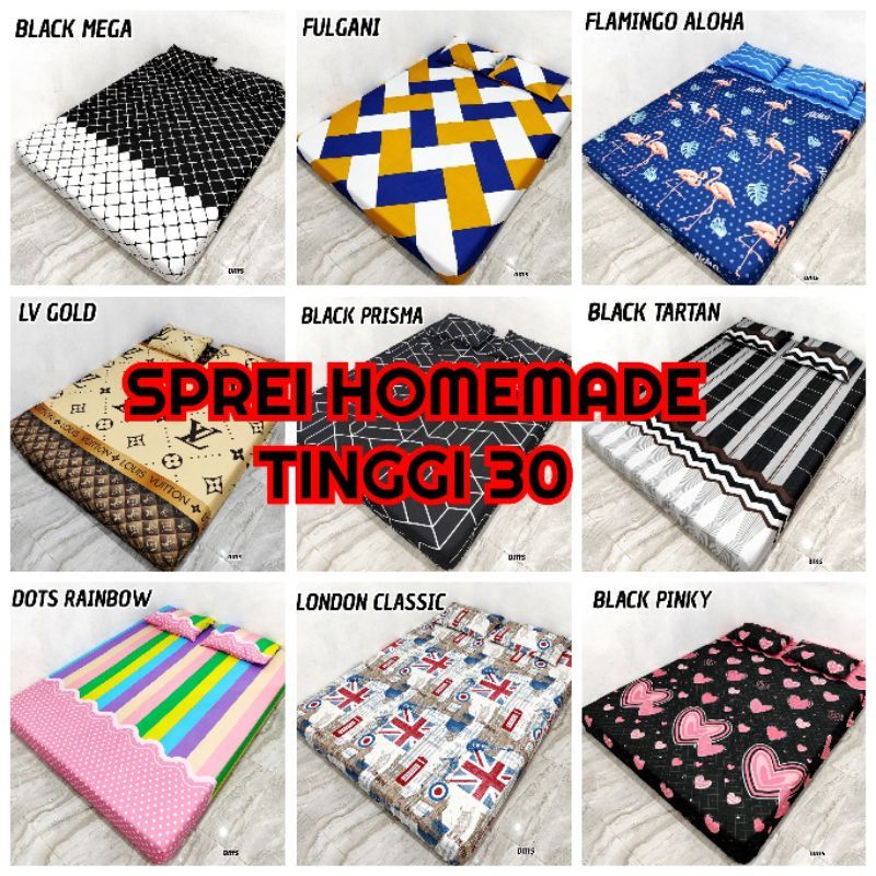 SPREI KARET TINGGI 30CM 160X200X30 DAN 180X200X30