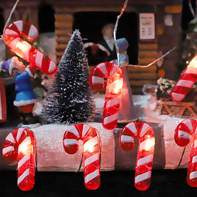 Lampu String LED Bentuk Permen Untuk Dekorasi Pohon Natal