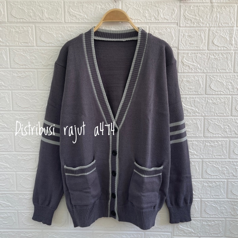 CARDY RAJUT KANCING KOREA OVERSIZE MOTIF UNISEX CWEK CWOK PANJANG 70 CM