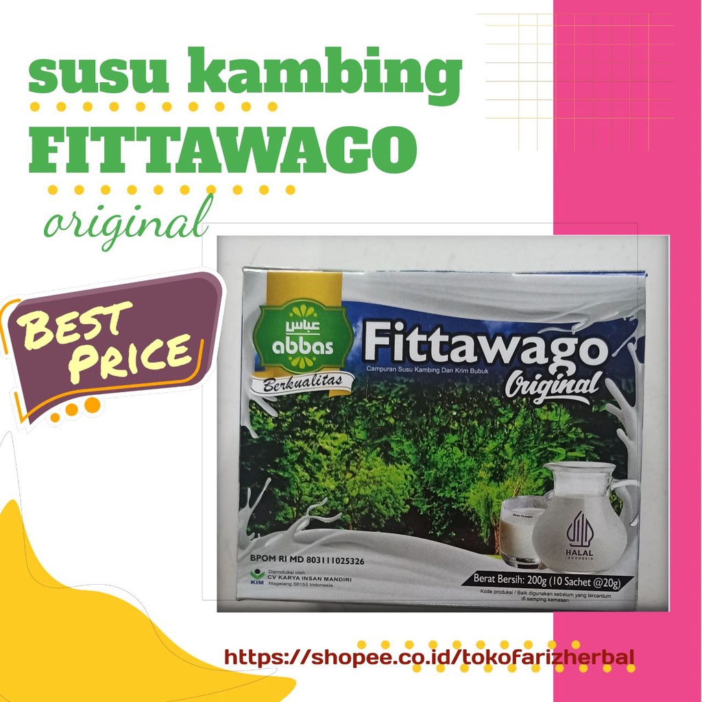 

FITTAWAGO Susu Kambing Etawa Bubuk Original FITTAWAGO 1 Box isi 10 Sachet