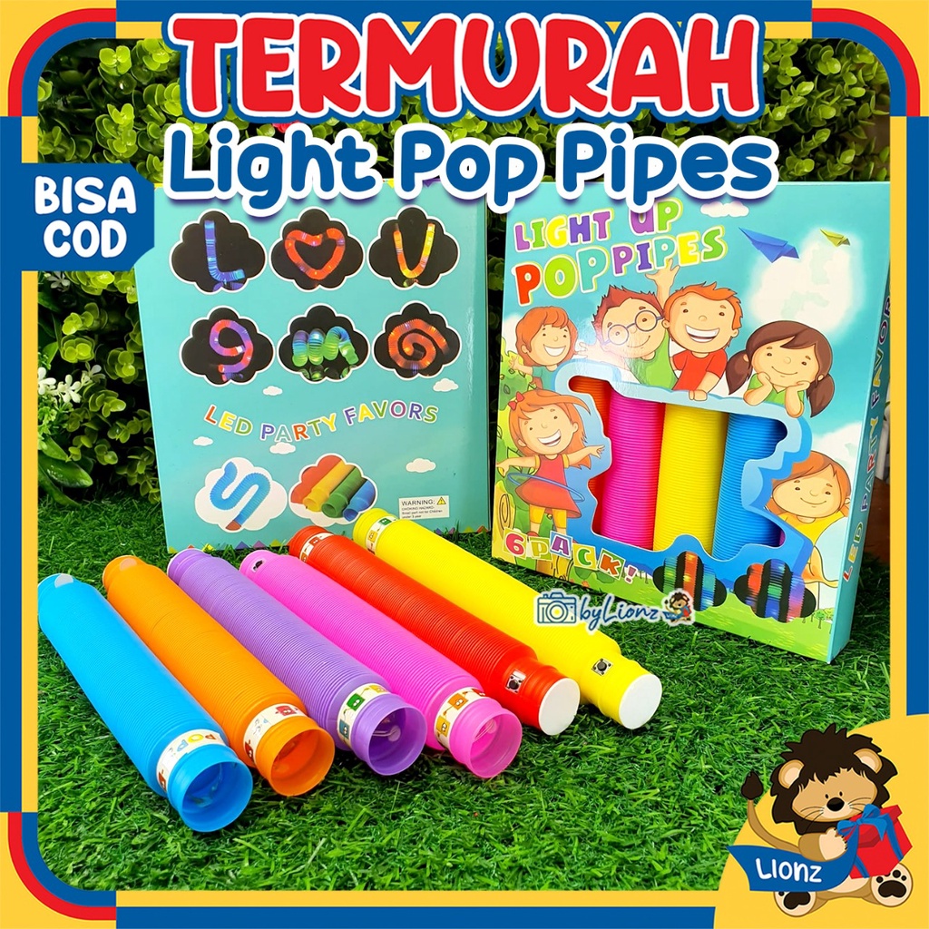 Mainan LED Light Pop Up Pipes viral by Lionz.idn