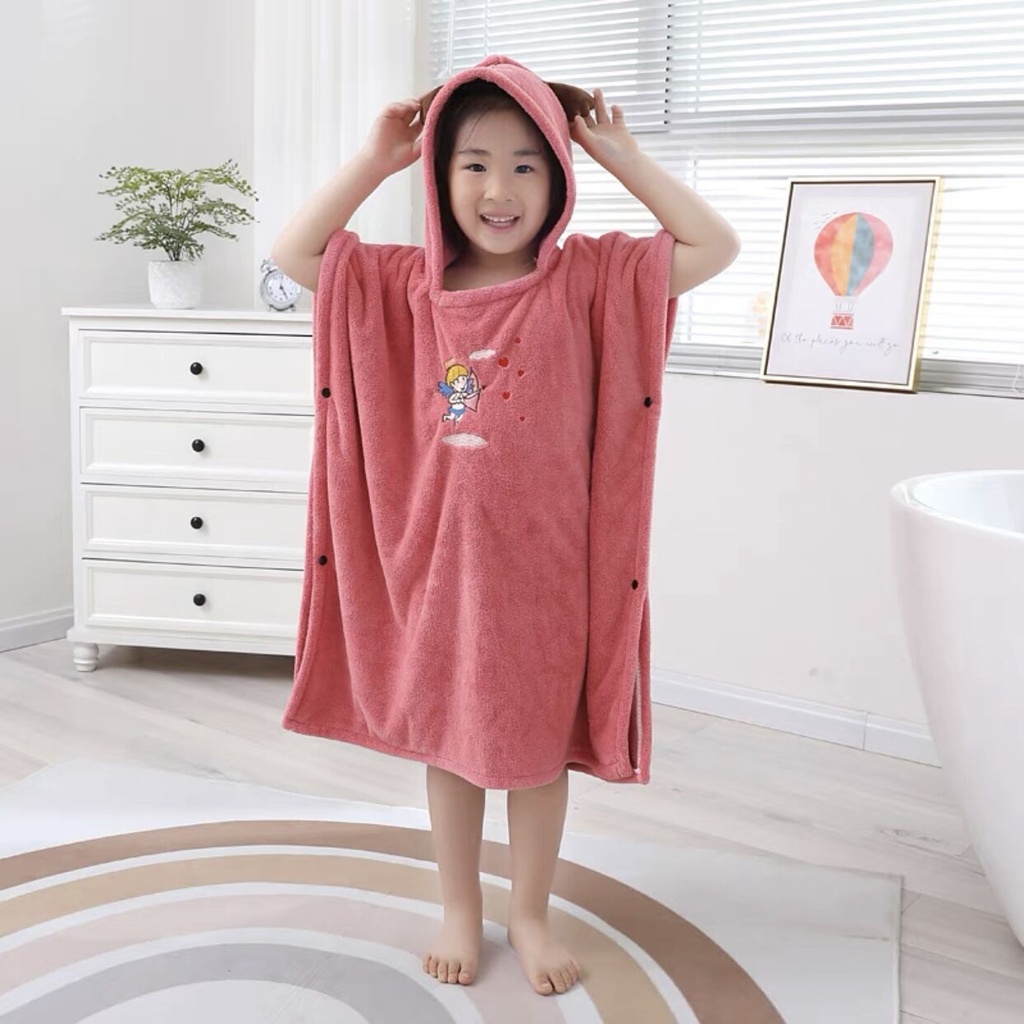 GM202 - Handuk Mandi Anak Dengan Model Mantel Motif RUSA/Handuk Ponco/Handuk Renang Anak/Handuk Jubah Anak