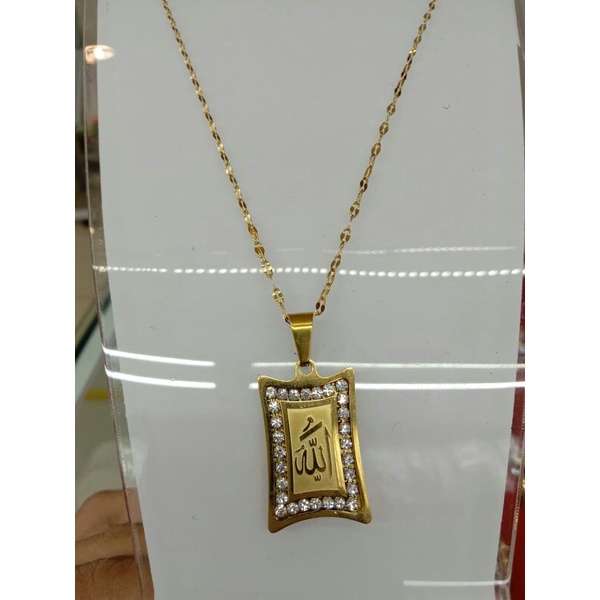 kalung hijab titanium lafaz Allah