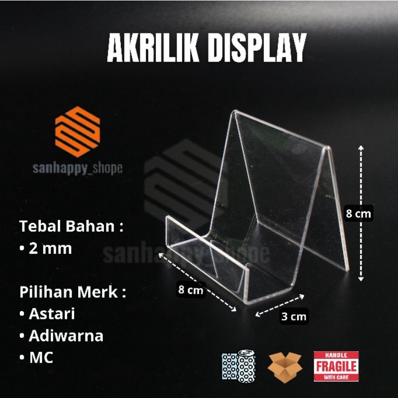 Akrilik stand dompet | Akrilik dompet murah | Acrylic dompet 2mm