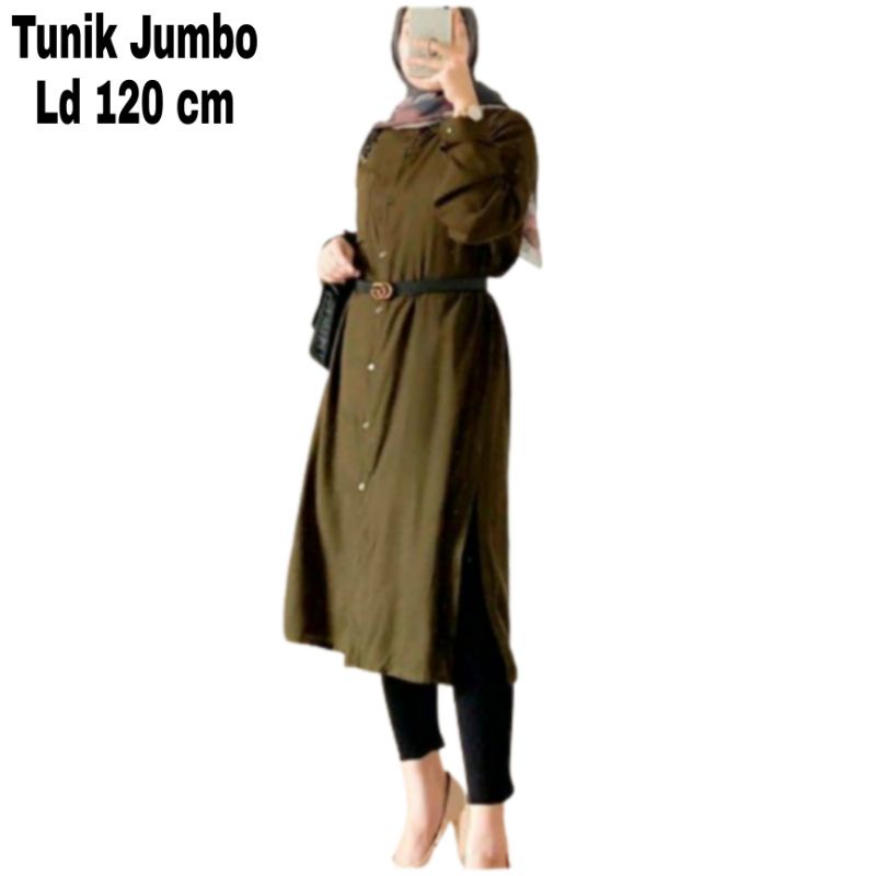 Baju Tunik Jumbo Ld 120 cm Busui Bumil Bahan Moscrepe Atasan Oversize Kemeja Tunik Wanita Dewasa Big Size Terbaru 2023 Kekinian Murah qila