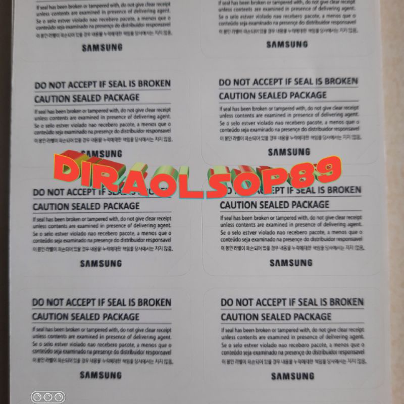 

segel Samsung putih jumbo standar