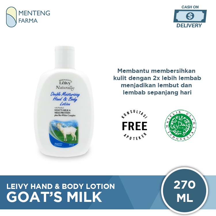 Leivy Hand and Body Lotion Goats Milk 270 mL - Melembapkan dan Mencerahkan Kulit