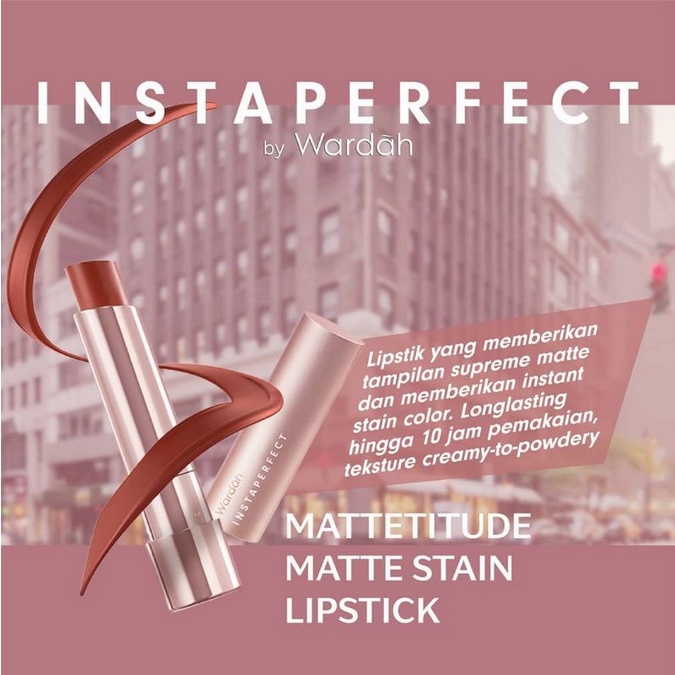 INSTAPERFECT Mattetitude Matte Stain Lipstick ❤ jselectiv ❤ Lipstick Batang INSTAPERFECT by WARDAH - ORI✔️HALAL✔️BPOM✔️COD✔️