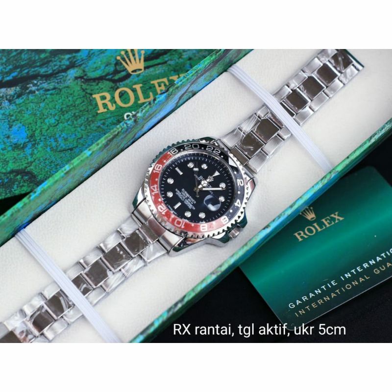 Jam Tangan Rolex Submariner Rantai Stainliss Free Box Terlaris Tanggal Aktif