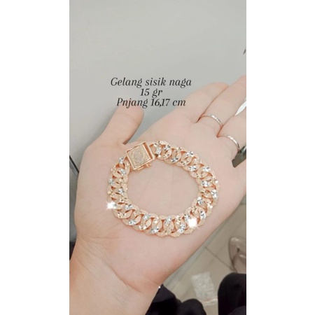 gelang sisik naga ukir mas 375%