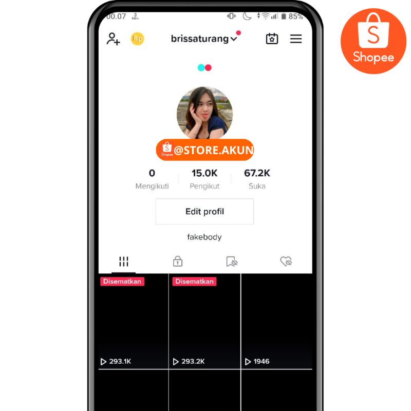 AKUN TIKTOK 15K FOLLOWERS