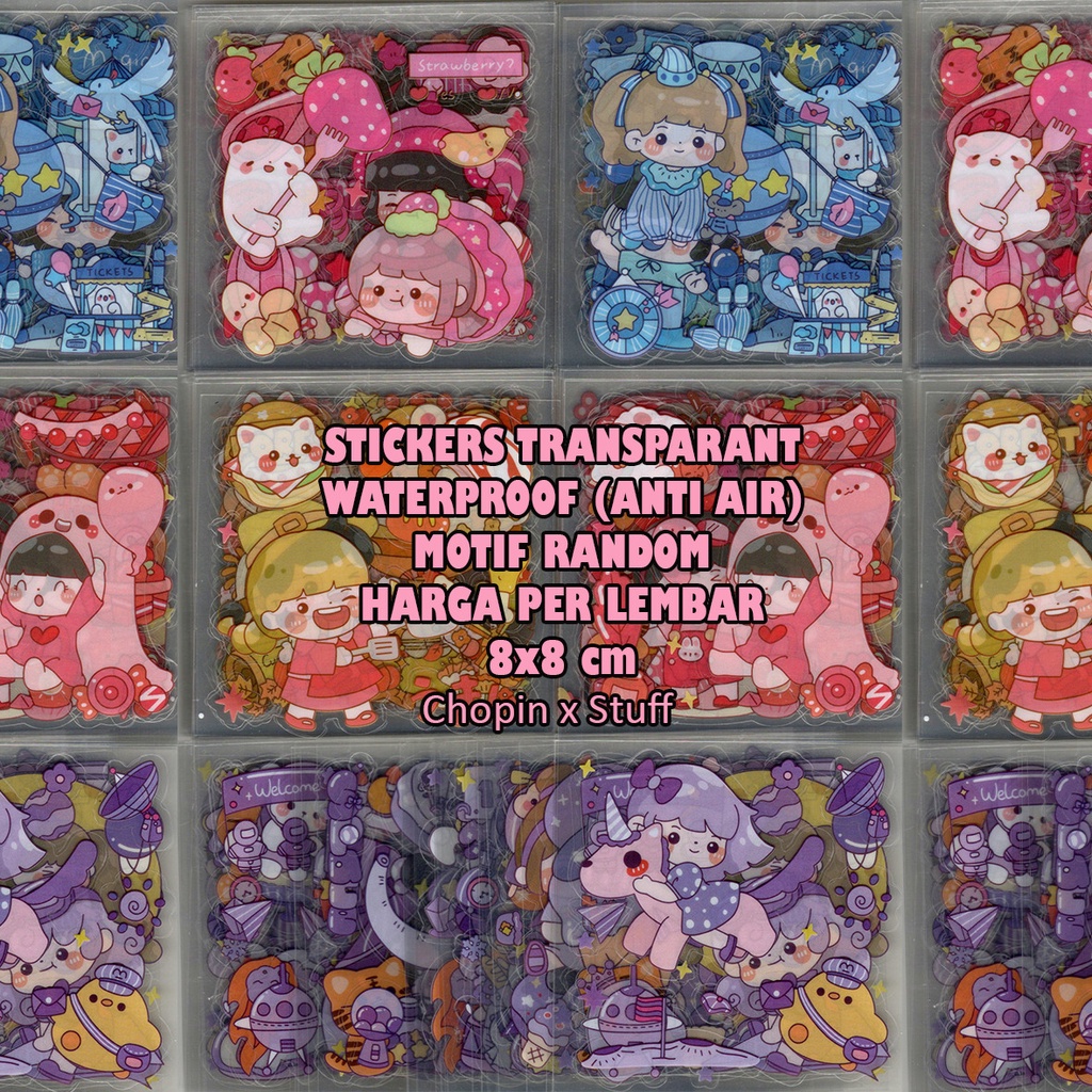 

Sticker Transparant EMMA CHUBBY CUTE CIRCUS Waterproof Anti Air ala Korea Lucu Imut PVC untuk Tumbler, Botol, Buku, Scrapbook
