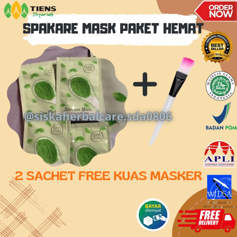 spakare mask ecer | masker spirulina sachet | masker spirulina tiens