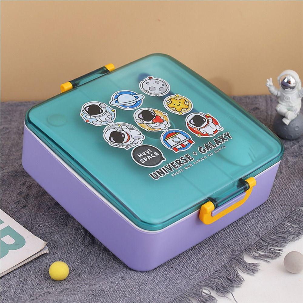 R-FLOWER Lunch Box Microwavable Space Motif Astronot 13.L Wadah Makanan Anti Bocor