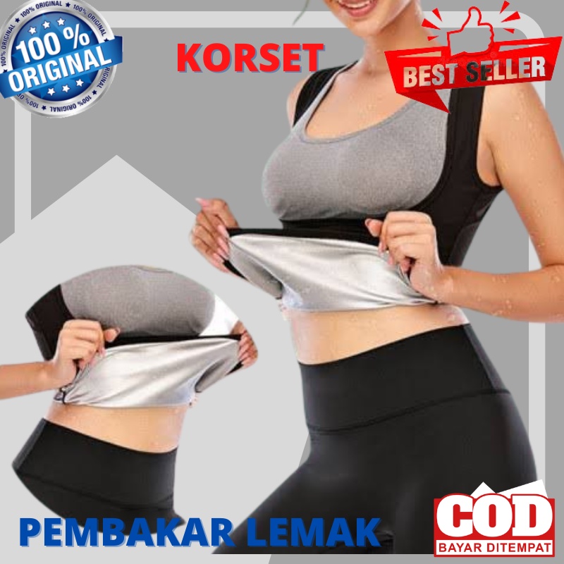 CAMI SILVER BAJU SAUNA PEMBAKAR LEMAK KORSET PELANGSING - XXXL