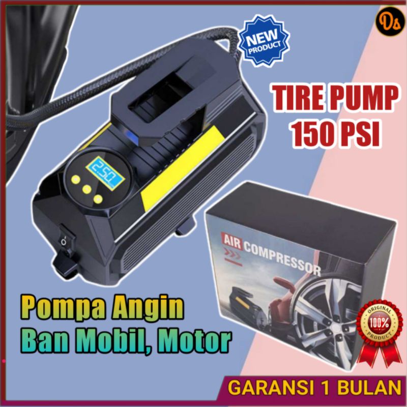 PROMO Inflator Pompa Angin Ban Mobil Portable Tire Pump 150 PSI - 8001 HSC 7RRSDIBK