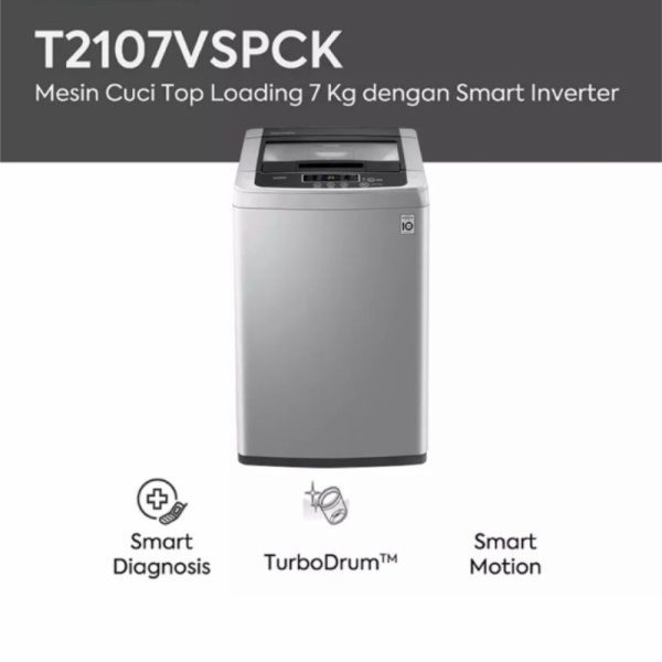 LG Mesin Cuci 1 Tabung 7kg T2107VSPCK Berkualitas