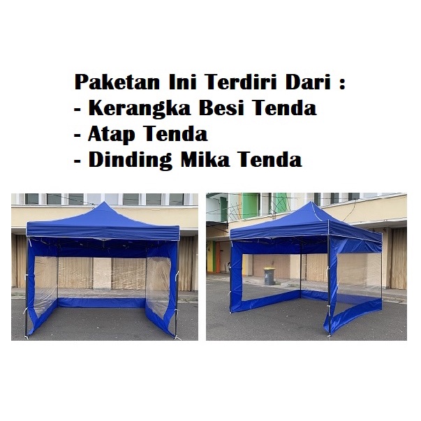 RK Tenda Lipat 3x3 Lengkap Dinding Mika