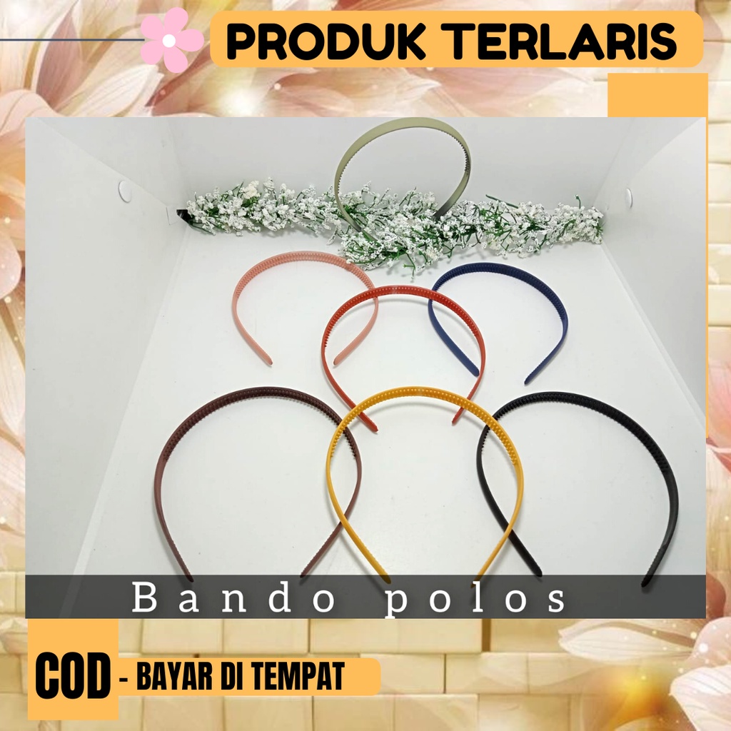 Bando Doff Lidi KOREA WARNA RANDOM SIMPEL Polos / Bando Polos Bandana Aksesoris Rambut Wanita Tokopelanginicer