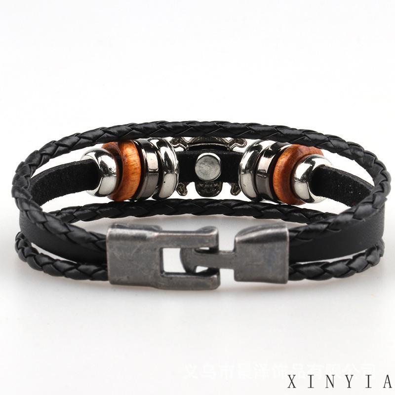 【Bayar di tempat】Gelang Tangan Kulit Adjustable Motif Anime Bahan Zinc Alloy Untuk