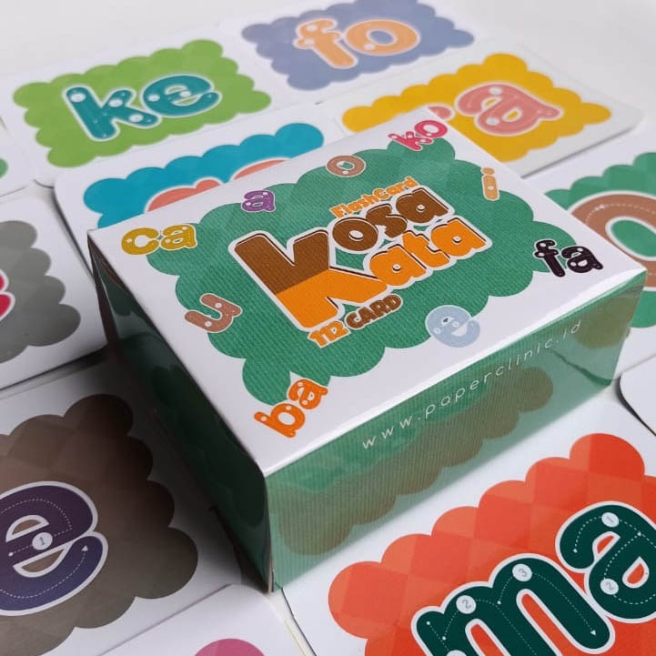 Flash card latihan mengeja suku kata 112 kartu belajar membaca