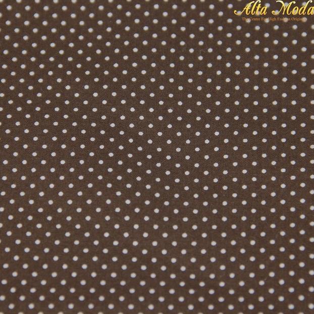Katun Cokelat Polkadot Putih (1M) (Alta Moda)