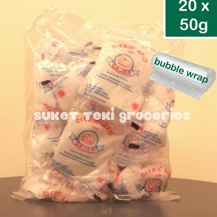 

Citric Acid / Citrun Zuur Food Grade Gajah per pak 20 sachet x 50 gram