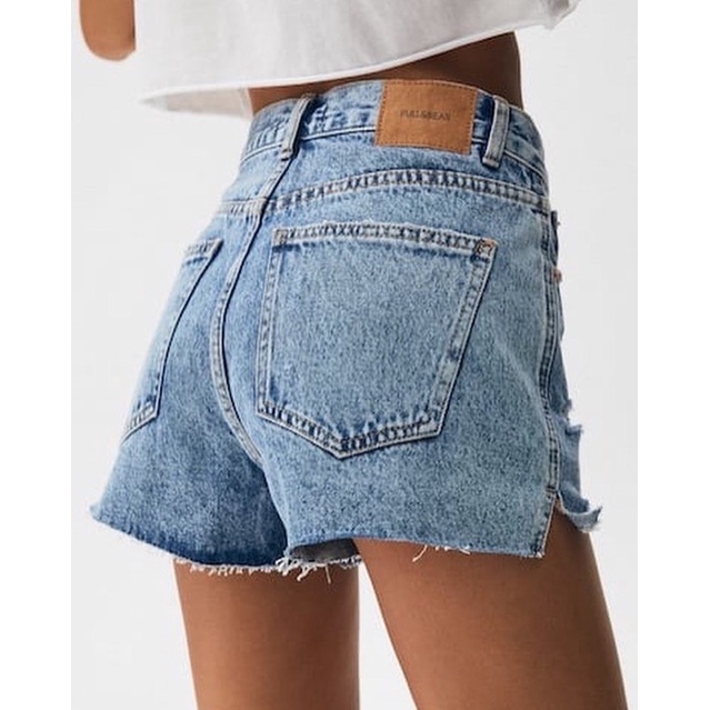 Pull&amp;Bear Ripped Denim Shorts