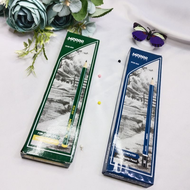 

( 12 Pcs ) Pensil 2B Biru Hijau