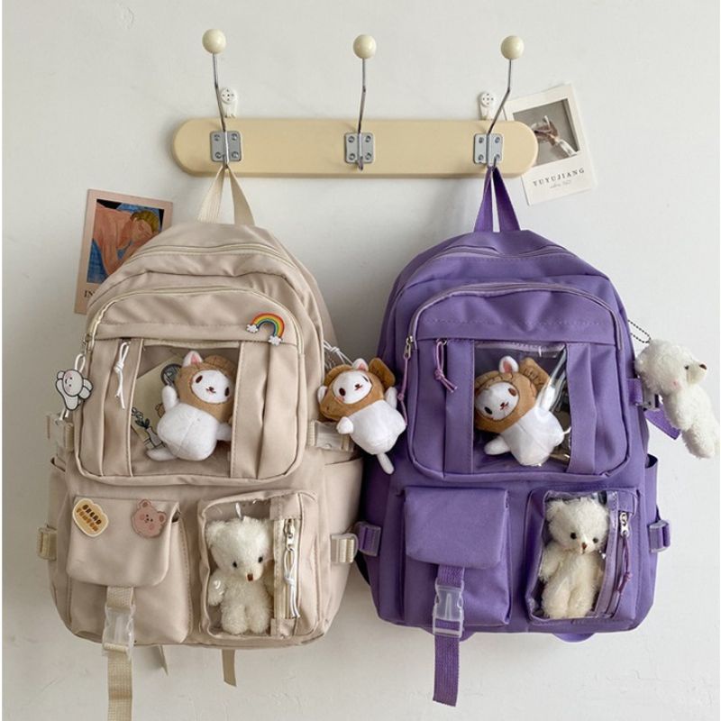 ETALASE KOREA 4/TAS KOREA IMPORT ASLI FREE ACECORIS PIN ACRYLIC GANTUNGAN BONEKA/TAS IMPORT KEKINIAN/TAS ANAK CEWEK MODEL KOREA UKURAN BESAR/TAS SEKOLAN SDTAS MODEL TERBARU IMPORT ASLI KOREA/TAS ANAK SEKOLAH SMP SMA KULIAH/TAS REMAJA MODEL KOREA/TASRANSEL