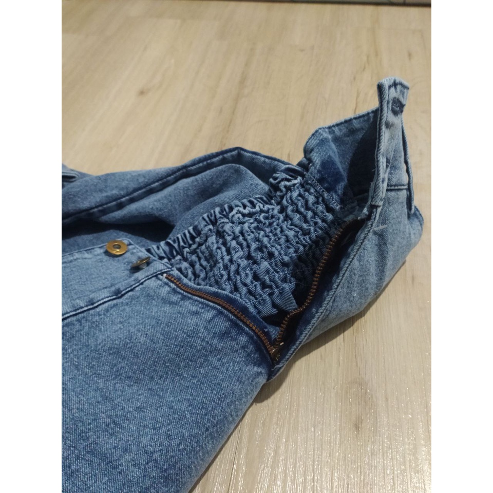 Rok Jeans Panjang Rawis Rumbai Street Tebal