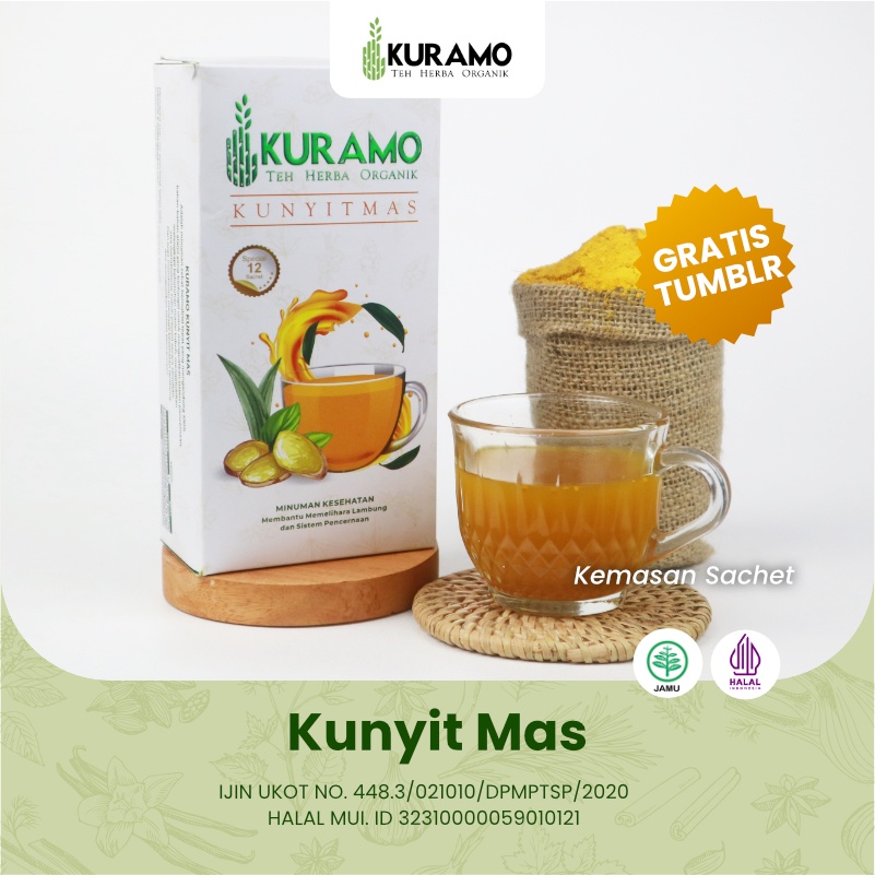 Kunyit Mas Bubuk Jamu Teh Herbal Kuramo Mencegah Asam Lambung Kemasan Box Praktis Dibawa Kemana Saja