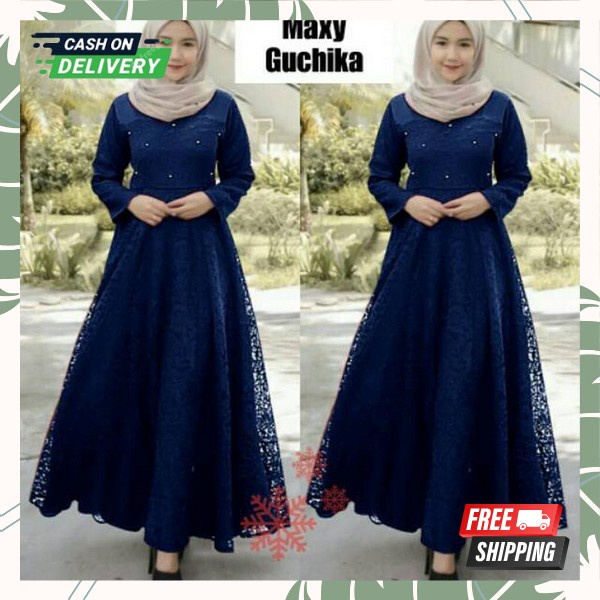 Dres Muslimah Terbaru 2023 Gamus Syari Polos Baju Games Elegan Dress Pesta Premium Pakaian Muslim Wa