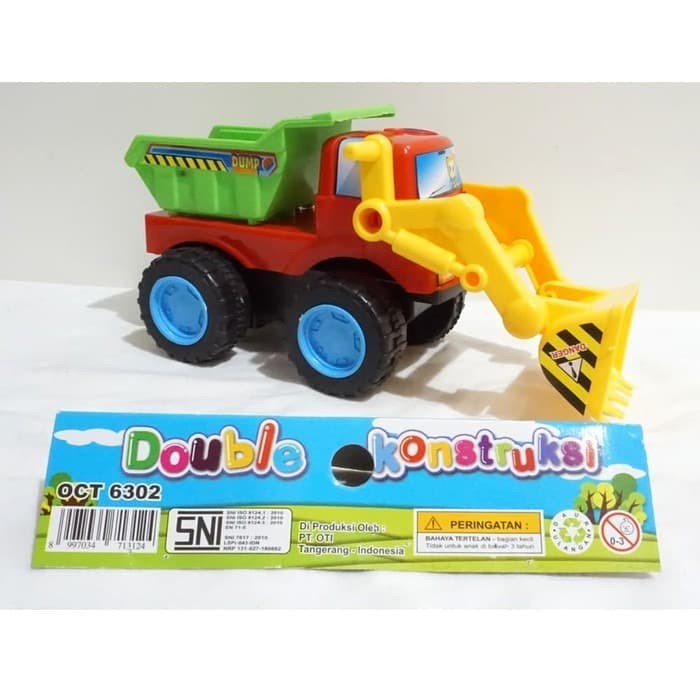 Mobil Truck Double Contruction OCT 6302 / Mainan Mobil Truck Loader Dan Excavator