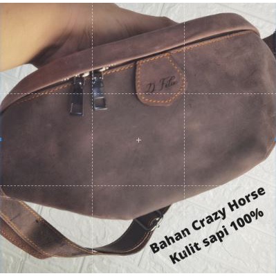 Tas selempang Waistbag pria bahan Crazy house