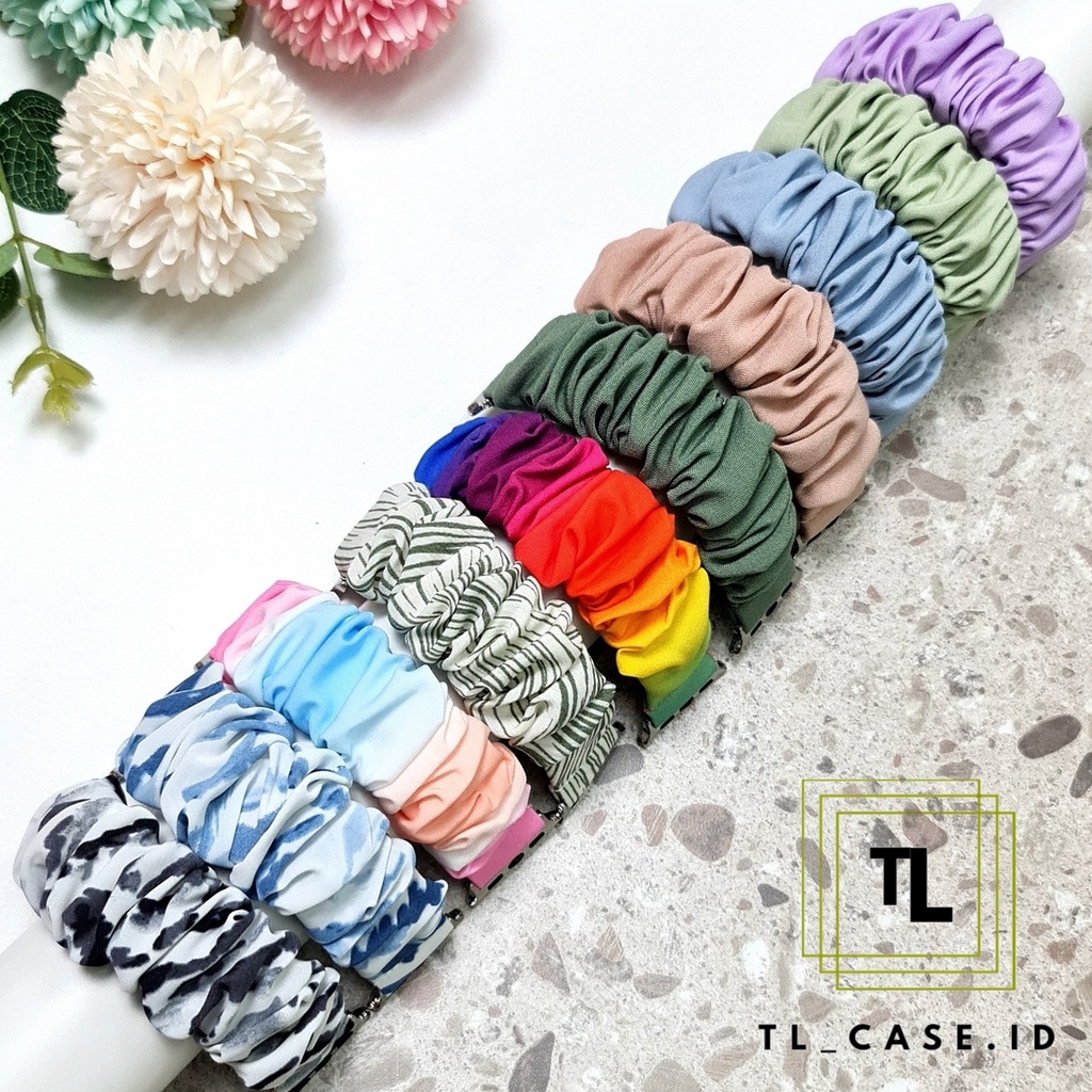 [ Tanpa Jam ] SCRUNCHIE KOREA ELASTIS ADJUSTABLE STRAP WATCH - SERI ULTRA 1 2 3 4 5 6 7 8 SE | SIZE 38mm 40mm 41mm 42mm 44mm 45mm 49mm | Tali strap band apple watch iwatch smartwatch iwo T500 T55 IWO HW22 W26 dll