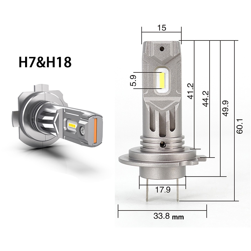 2pcs Lampu Led H7 6500K 40W / 8000LM CSP Warna Putih Untuk Fog Lamp Mobil