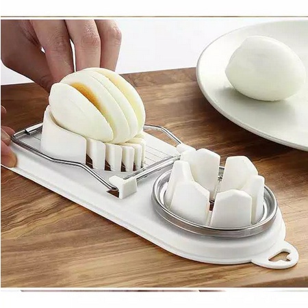 ONLYONE12 Alat Pemotong Telur / Alat Pengiris Telur Rebus Mudah dan Praktis / 2 in 1 Egg Slicer Cutter