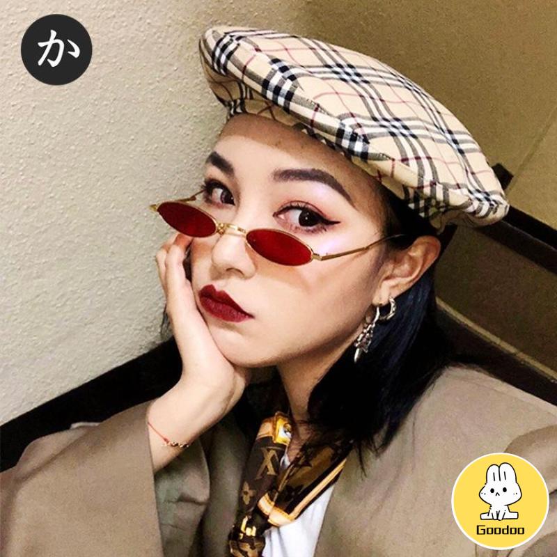 【Grosir】COD Kacamata Hitam Frame Metal Kecil Gaya Vintage untuk Wanita -Doo