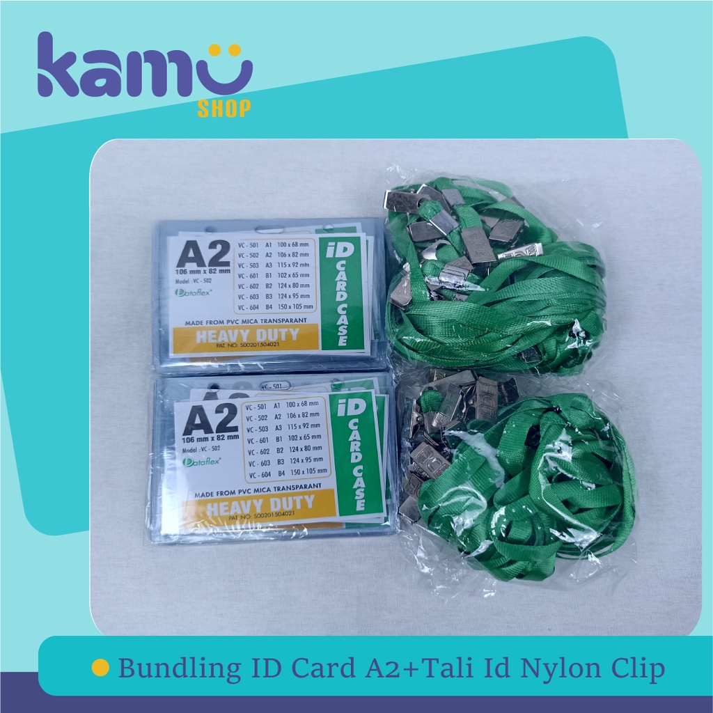 

BUNDLING 40 PCS ID CARD A2 + 40 PCS Tali ID Nylon Clip ( NYL )