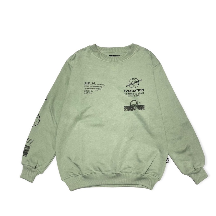 Suke Sweater Crewneck Evacuation Cream Full Label Premium