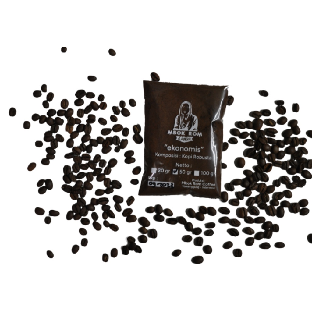 

Mbok Rom Coffee Ekonomis - kemasan Kopi curah 50gr - Robusta Natural proses Temanggung