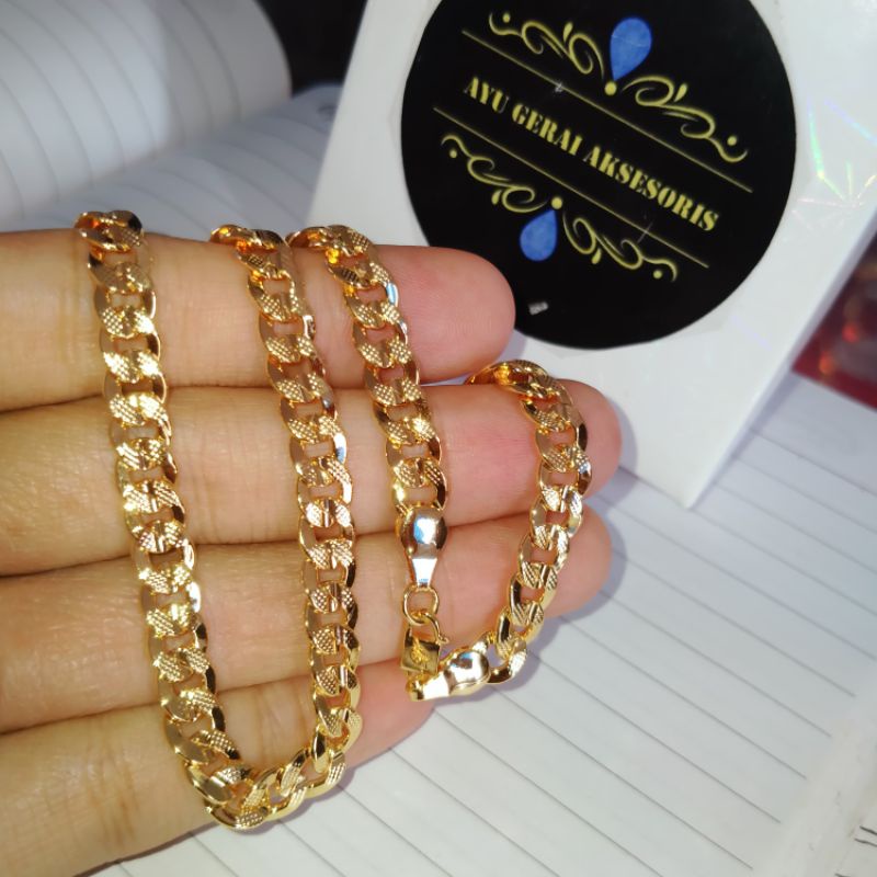 kalung sisik naga lapis emas 18k