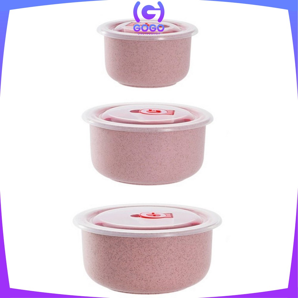 GOGO-C379 Mangkok Jerami 3IN1 Mangkok Makan Wheat Straw Bowl / Wadah Tempat Makanan Food Grade / Mangkuk Kuah Anti Tumpah / Mangkok Mie Instan