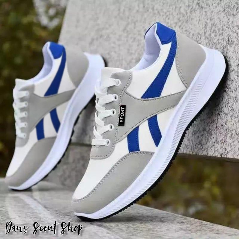 Sepatu Sneakers Tali Pria Sepatu Running Sporty Pria Dewasa