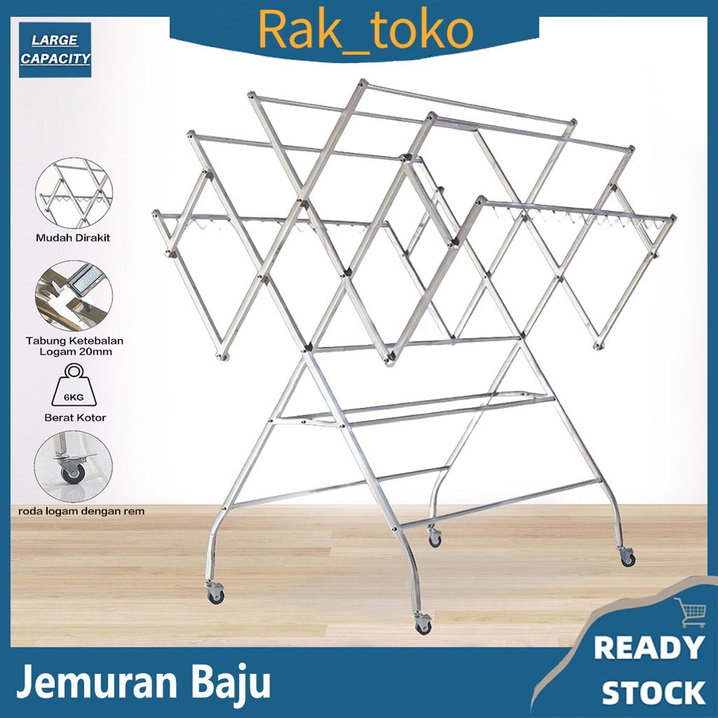 Jemuran Baju stainless panjang 120cm /Jemuran Stainless /Jemuran Kokoh/Jemuran Pakaian Kokoh Dan Anti Karat