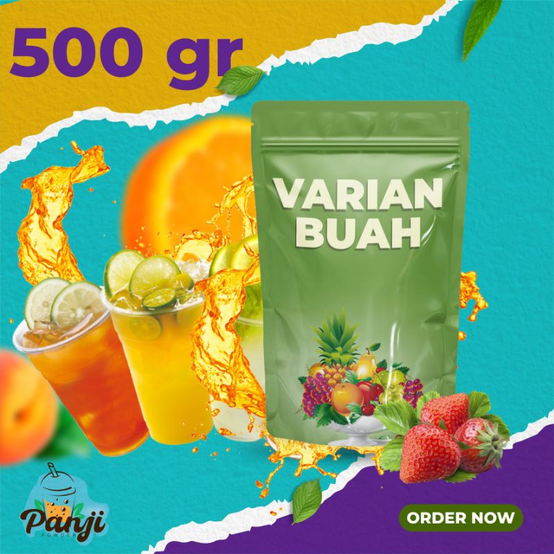 bubuk minuman rasa buah 500gr serbuk minuman aneka rasa bubuk minuman kekinian powder minuman 500gr serbuk minuman rasa serbuk minuman kekinian powder minuman powder drink bubuk minuman aneka rasa