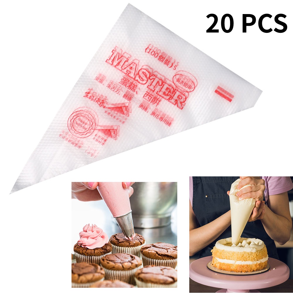 20pcs Kantong Plastik Sekali Pakai Untuk Dekorasi Kue