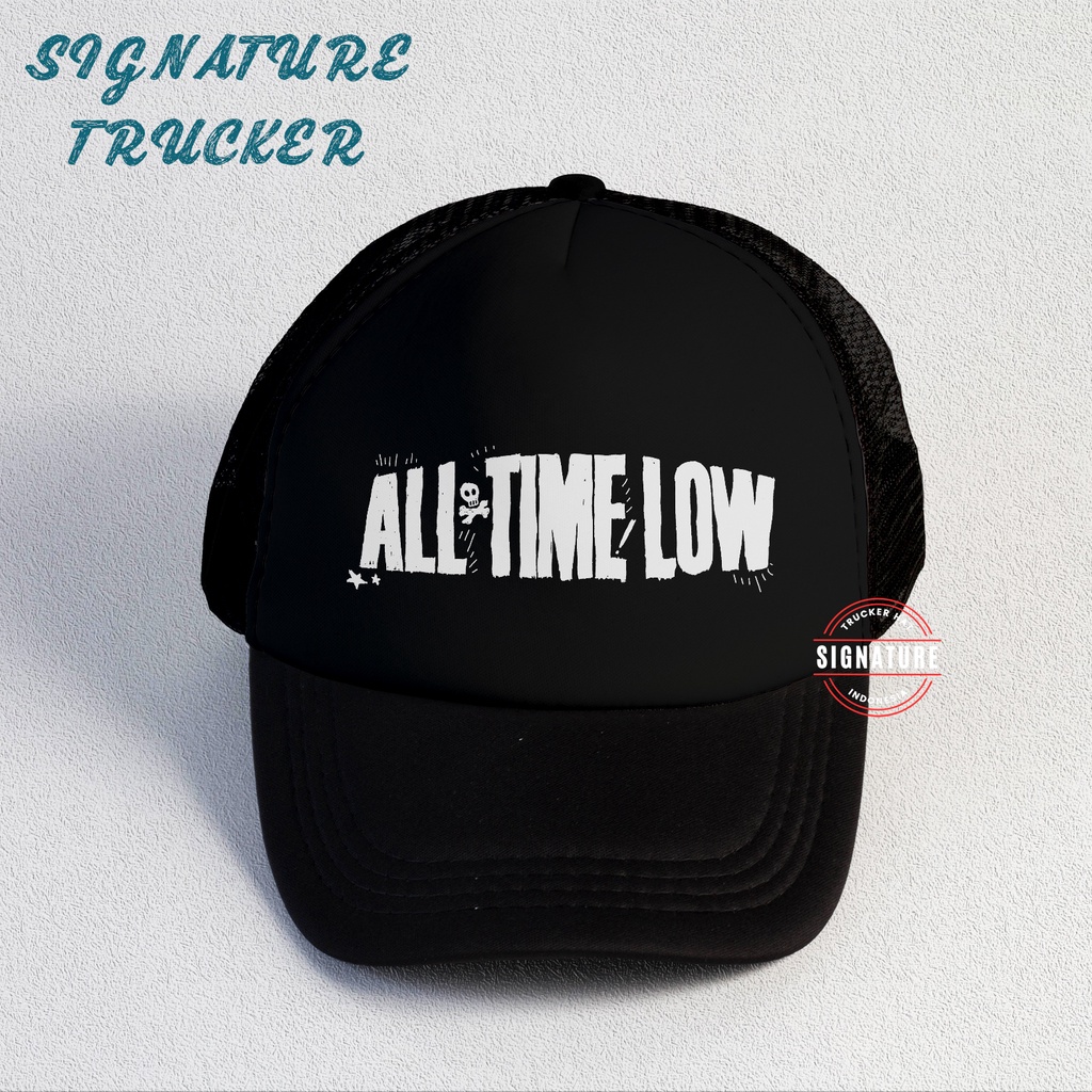 All Time Low | Trucker Hat Best Seller | Topi Pria | Topi | Trucker | Topi Band | Baseball | Band | Topi Jaring | Topi Sablon | Head Studio